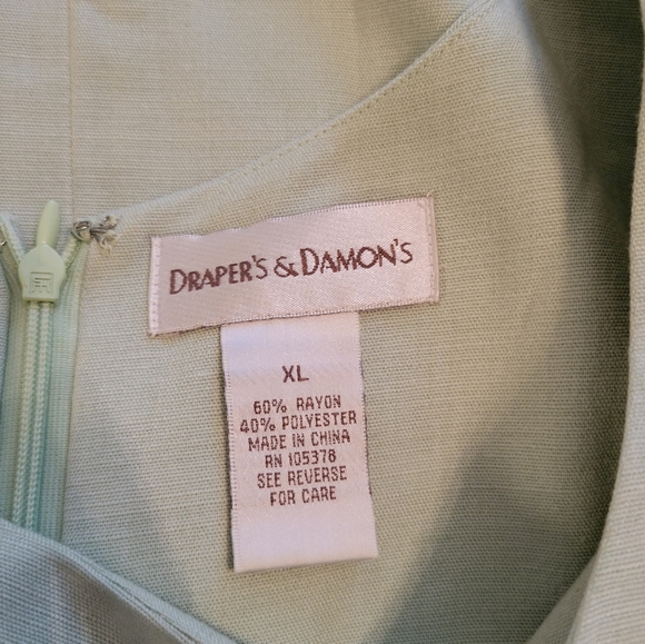 Draper's & Damon's Tropical Green Dress with Button Up Size XL - Picture 12 of 14